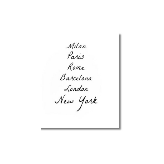 Milan, Paris, Rome, Barcelona, New York - poster