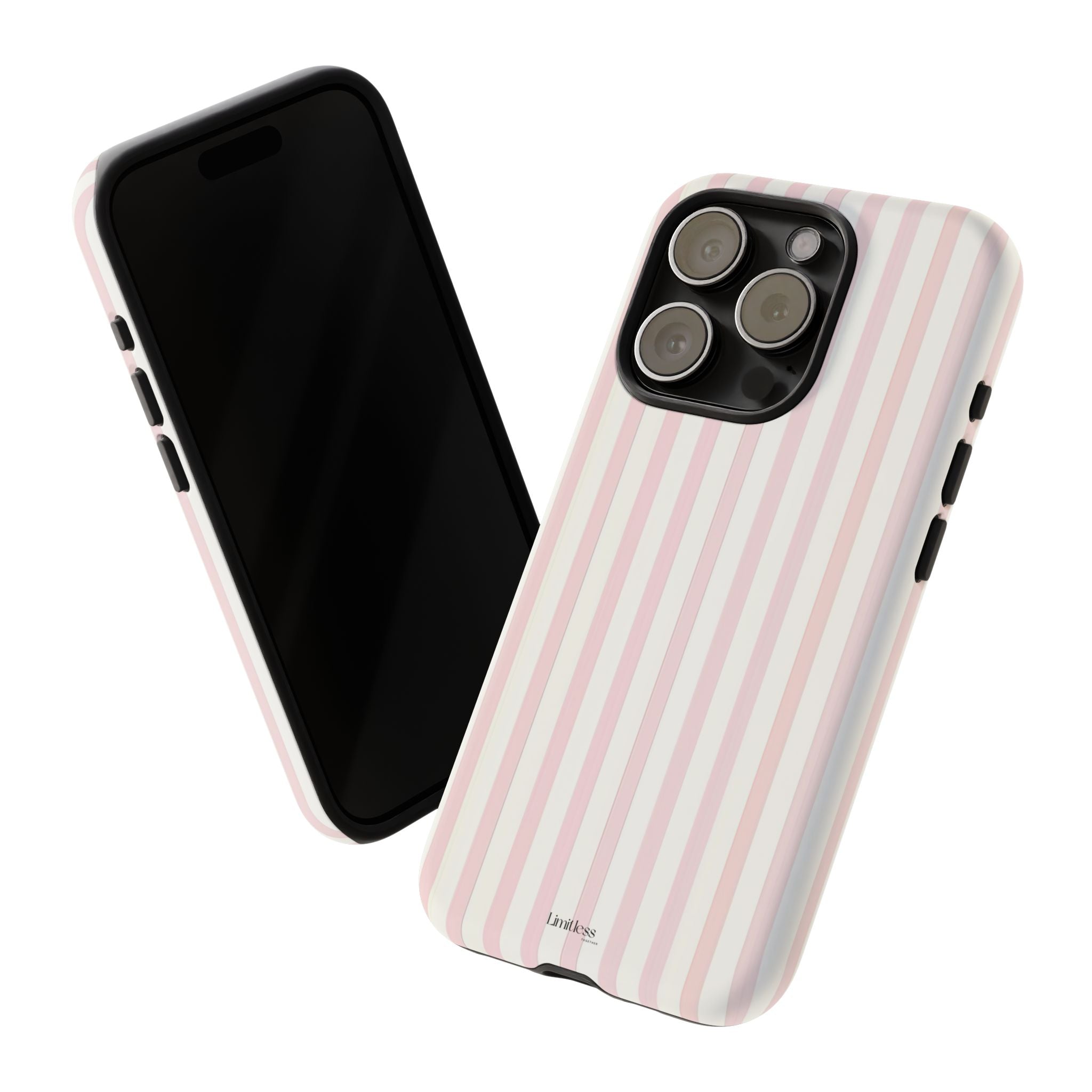 Pink Striped Tough Phone Case — Slim Protective iPhone Cover