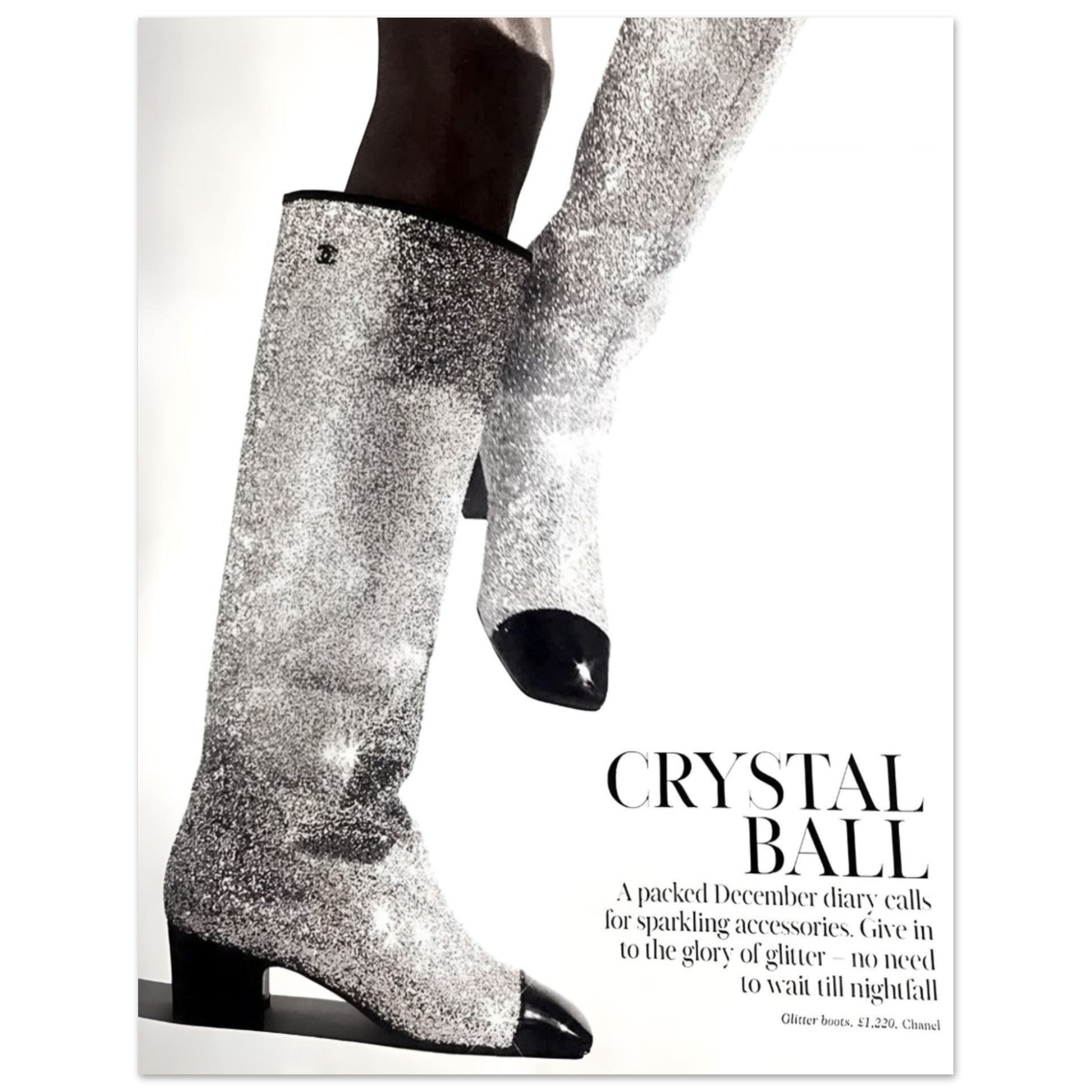 Crystal Ball Chanel Glitter Boots Poster Limitless Together