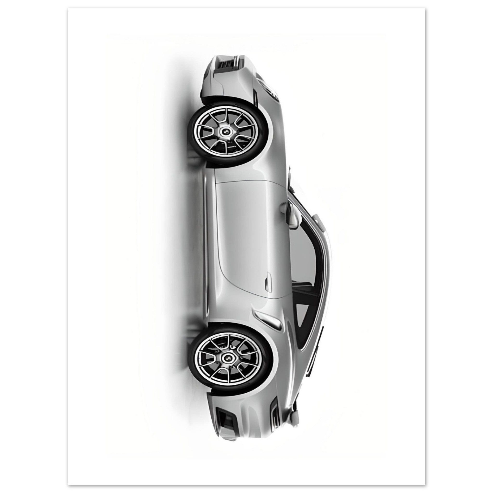 Sleek Velocity: Grey Sports Car - Poster