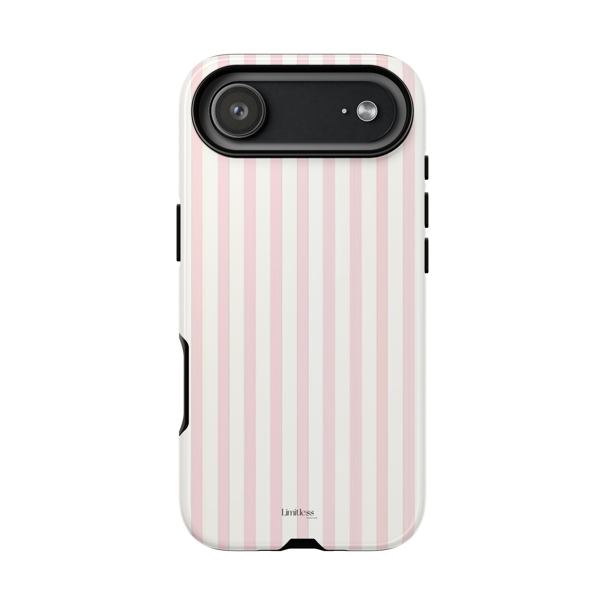 Pink Striped Tough Phone Case — Slim Protective iPhone Cover