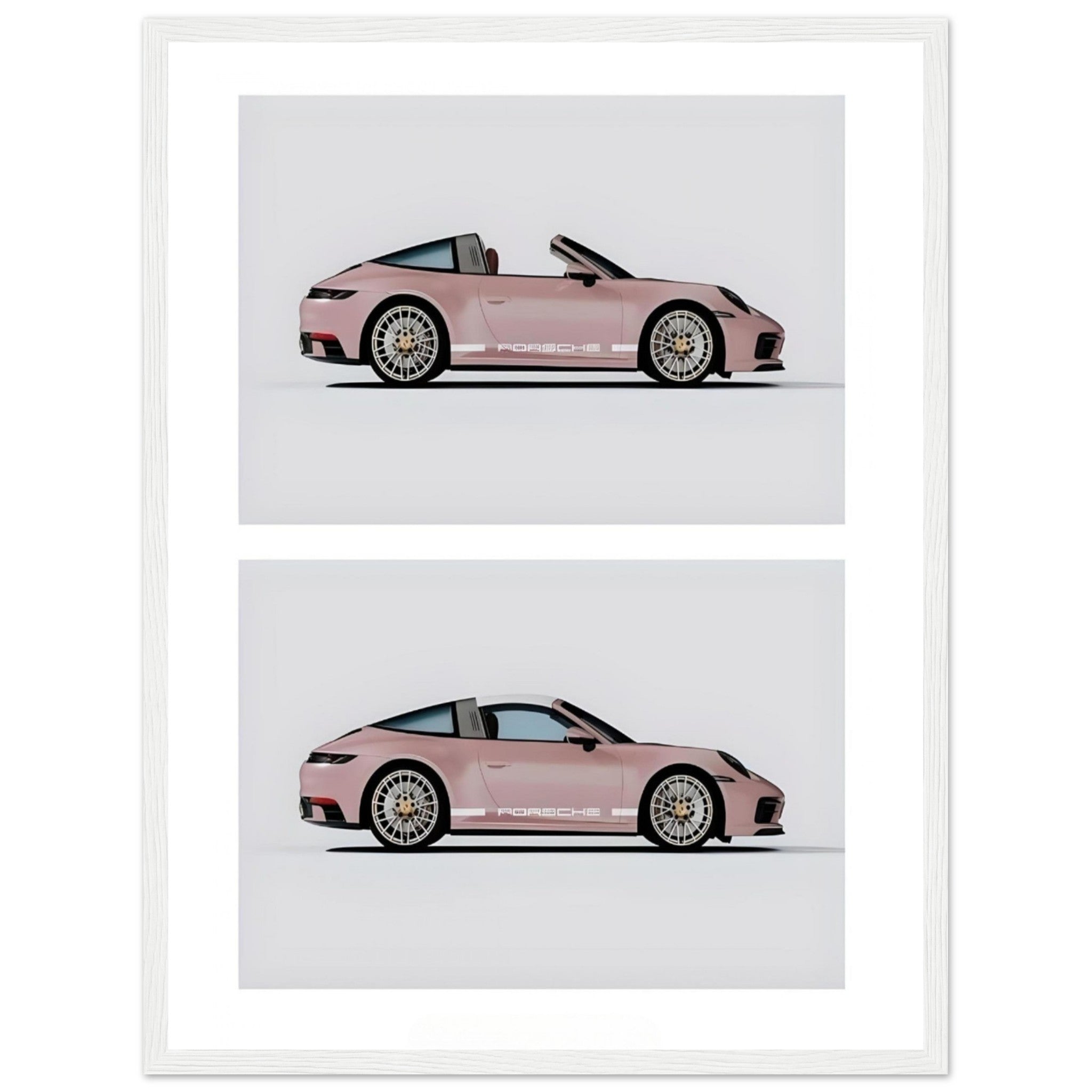 Pink Porsche 911 - Wooden Framed Print