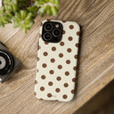 Brown Polka Dot Phone Case -  Tough Case