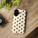Brown Polka Dot Phone Case -  Tough Case