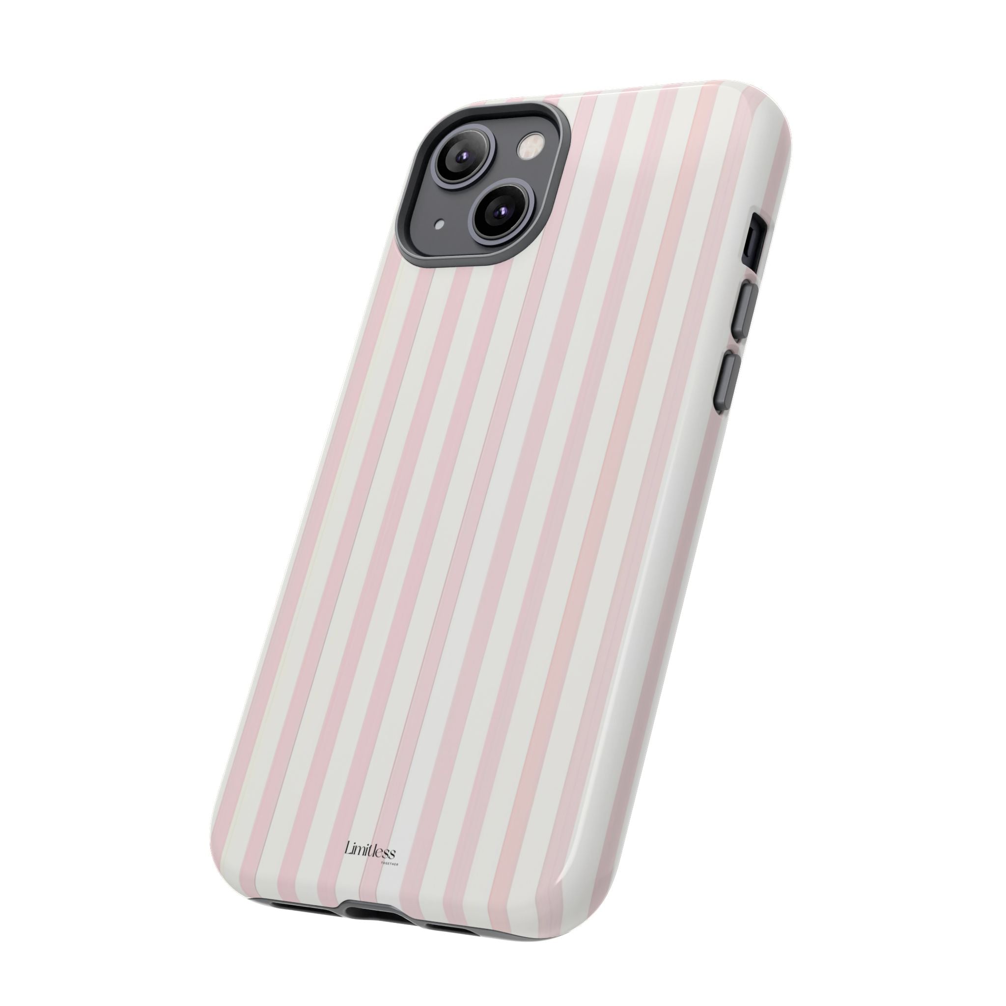 Pink Striped Tough Phone Case — Slim Protective iPhone Cover