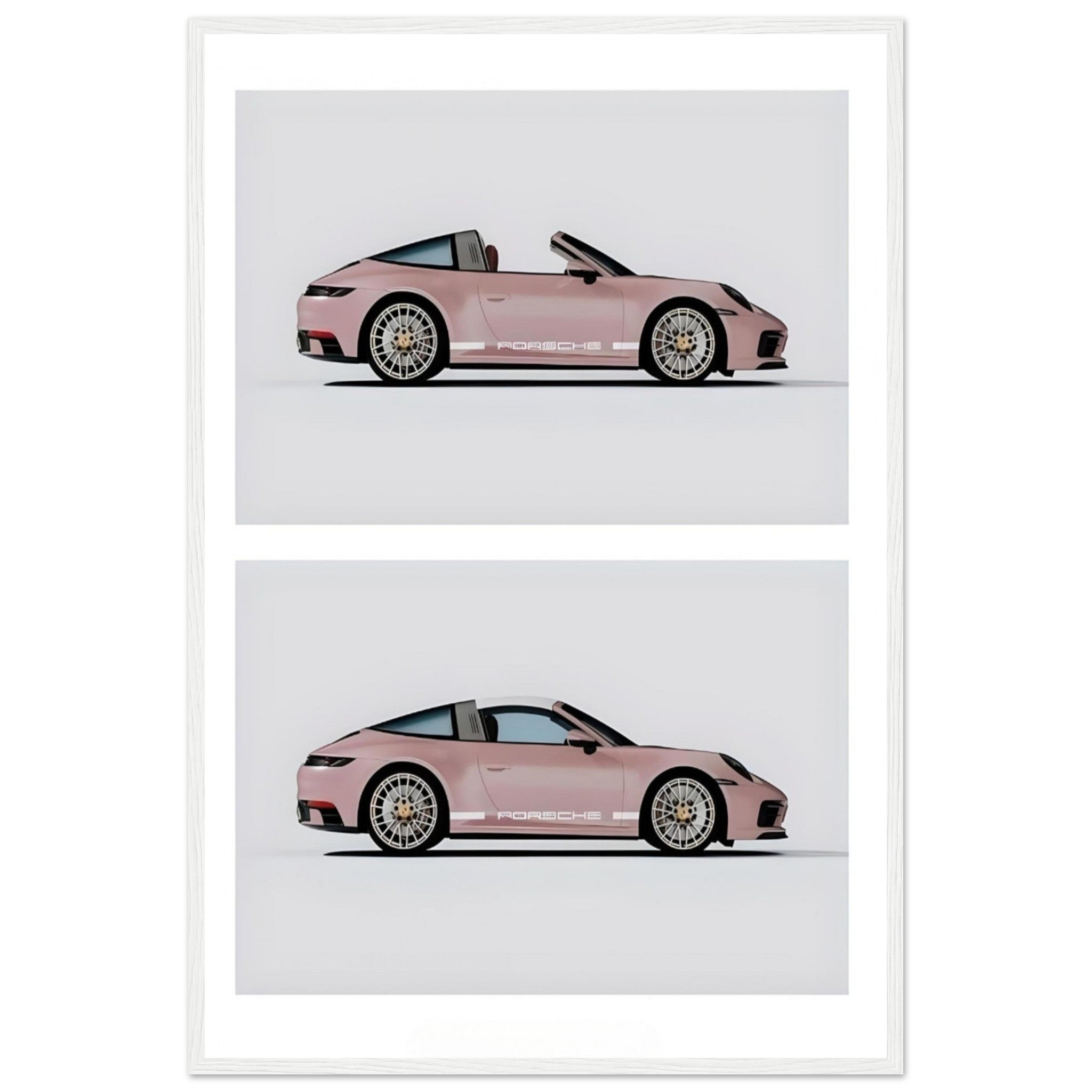 Pink Porsche 911 - Wooden Framed Print