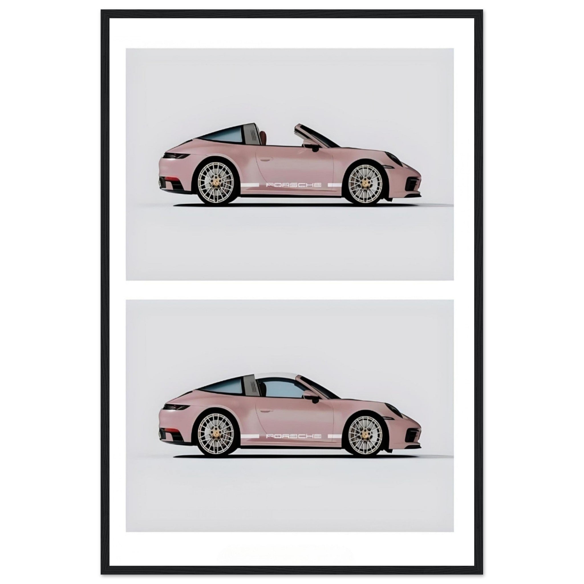 Pink Porsche 911 - Wooden Framed Print