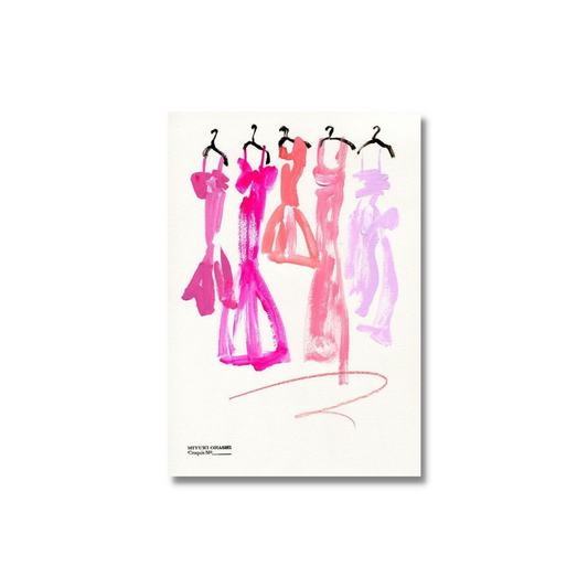 Pink Dresses Fashion Illustration - Print