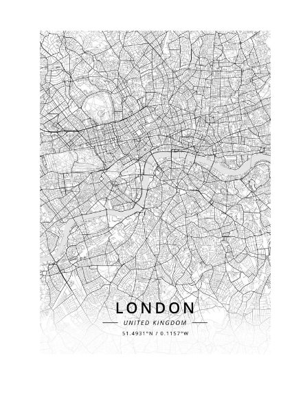 London: United Kingdom map - poster