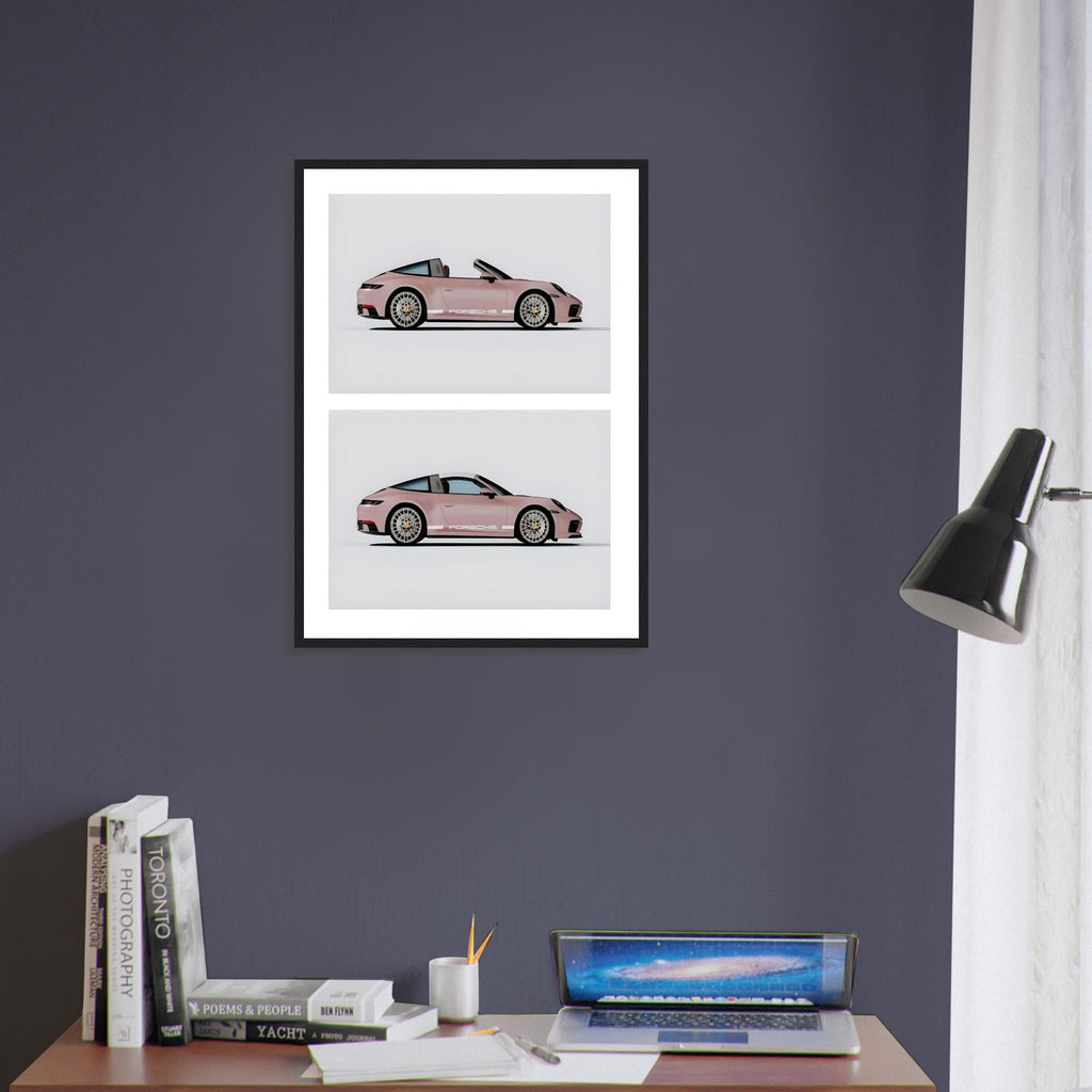Pink Porsche 911 - Wooden Framed Print