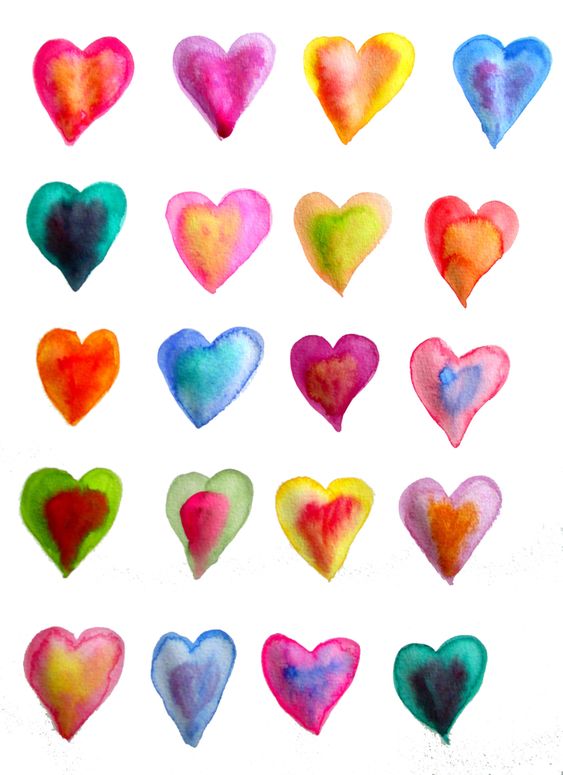 colourful hearts - poster