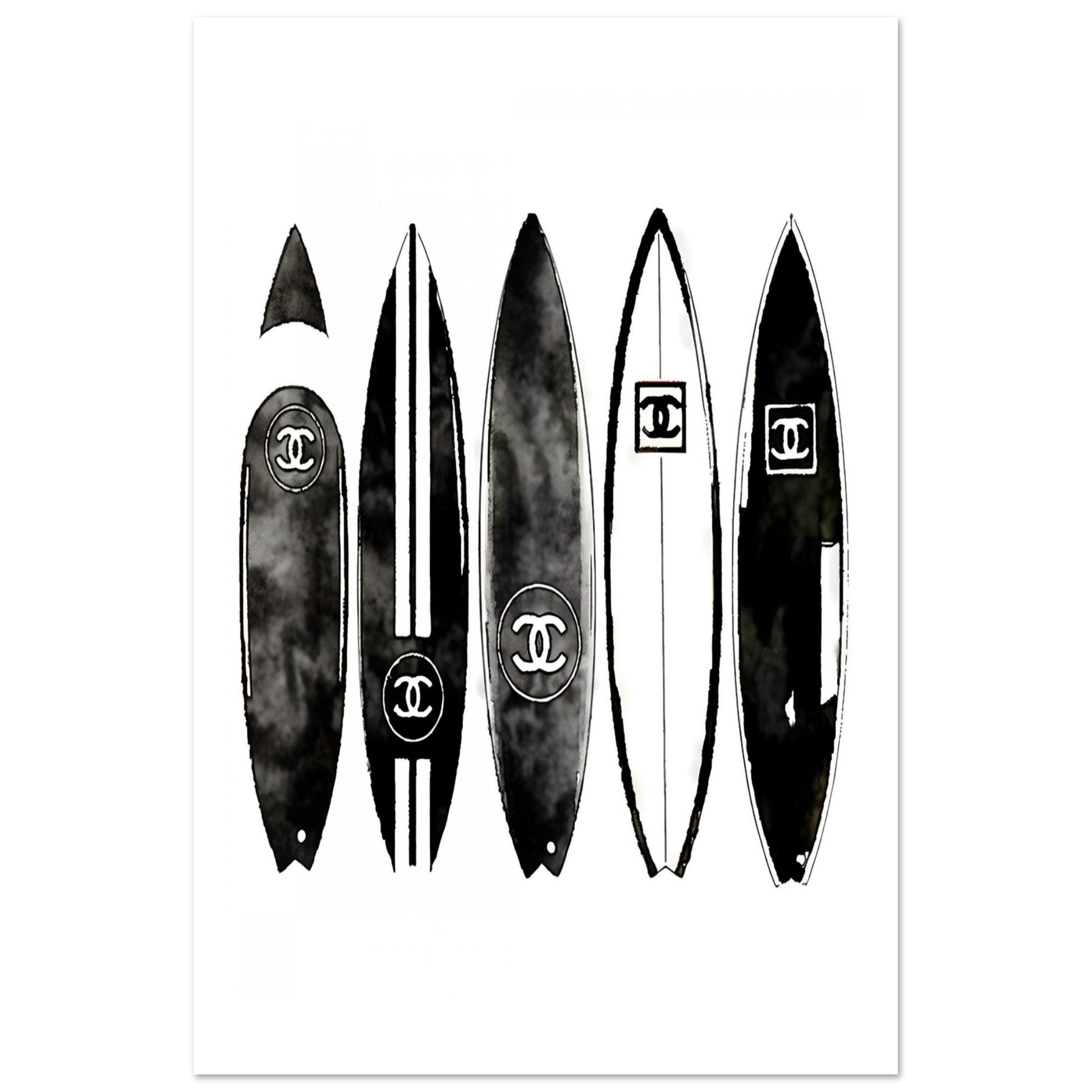 Black White Surfboard: Chanel poster - limitless together online –  Limitless Together
