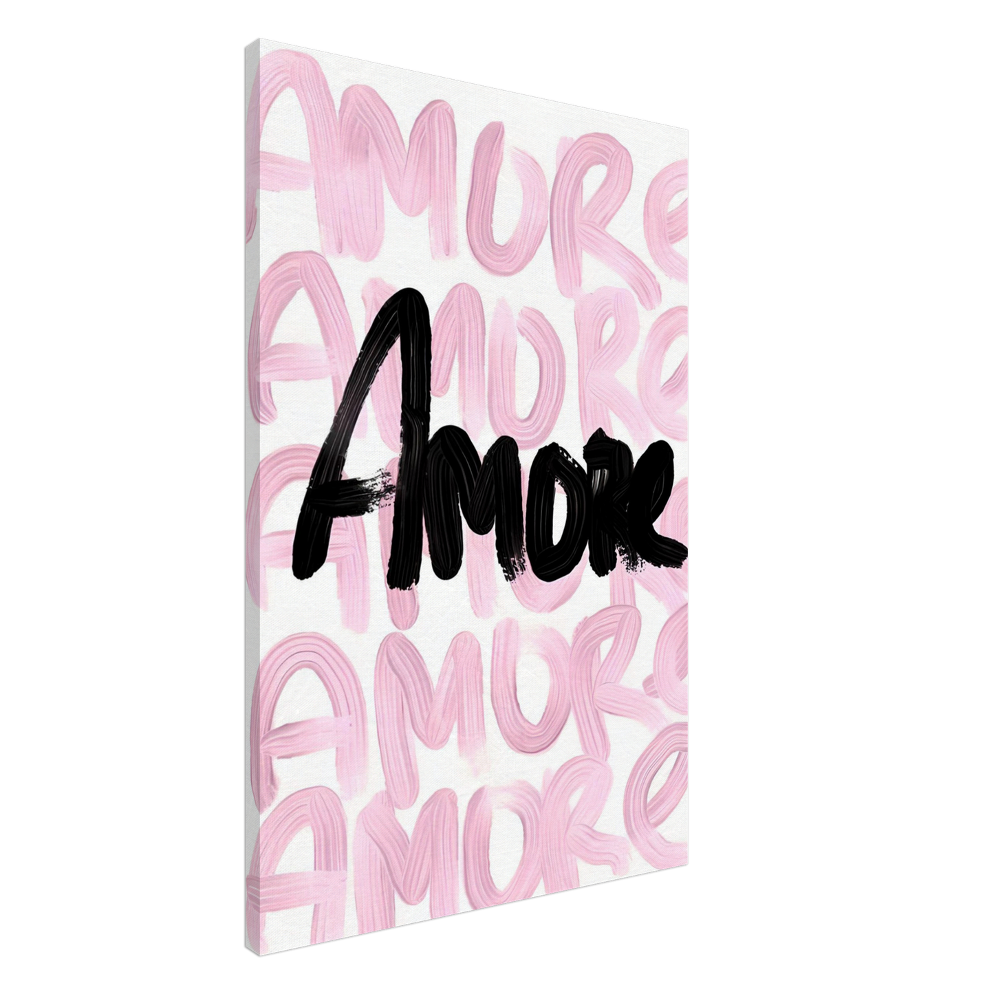 Black and Pink Amore - Print on Canvas