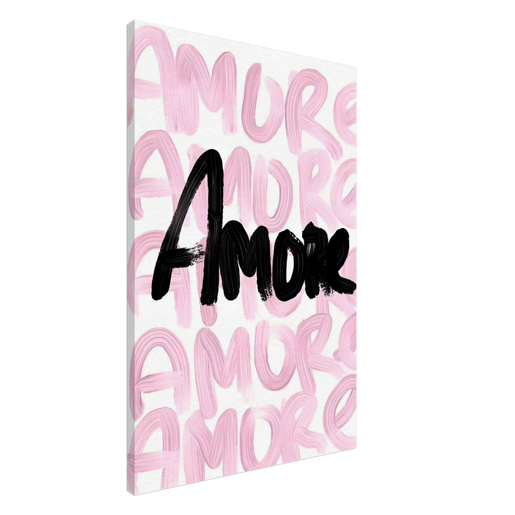 Black and Pink Amore - Print on Canvas
