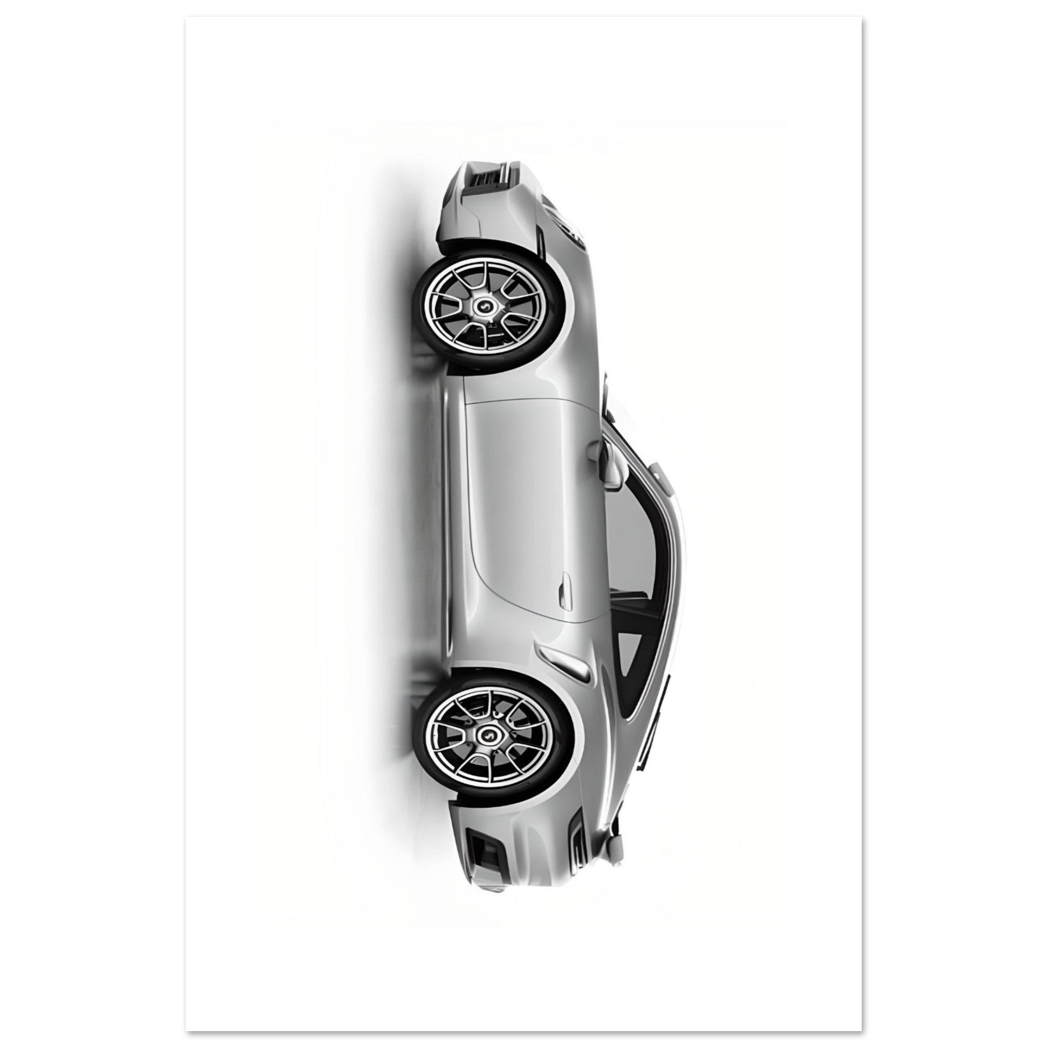 Sleek Velocity: Grey Sports Car - Poster