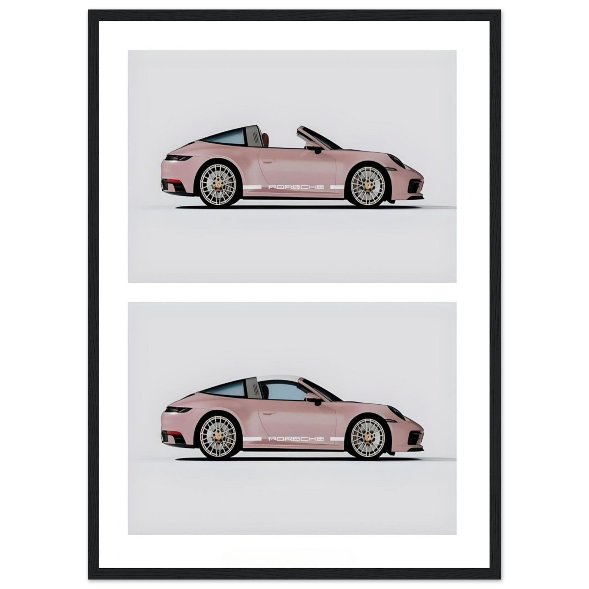 Pink Porsche 911 - Wooden Framed Print