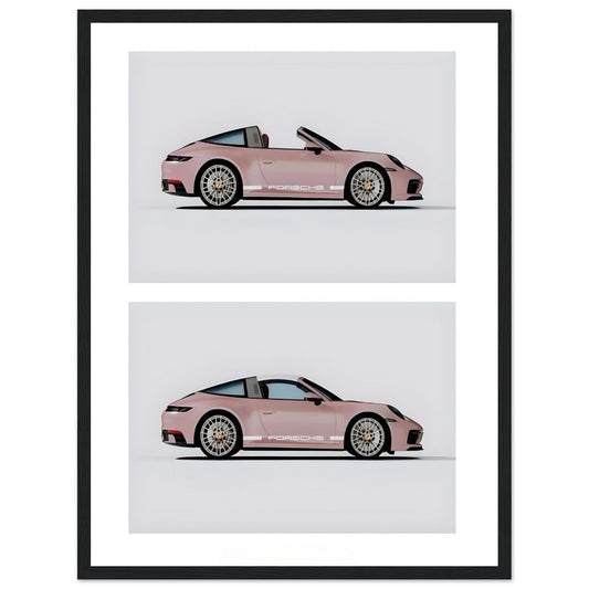 Pink Porsche 911 - Wooden Framed Print