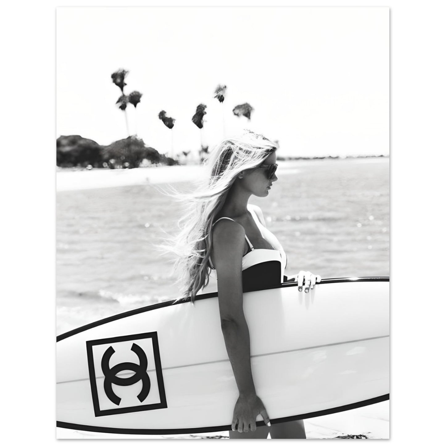 Chanel surfer black & white - Poster