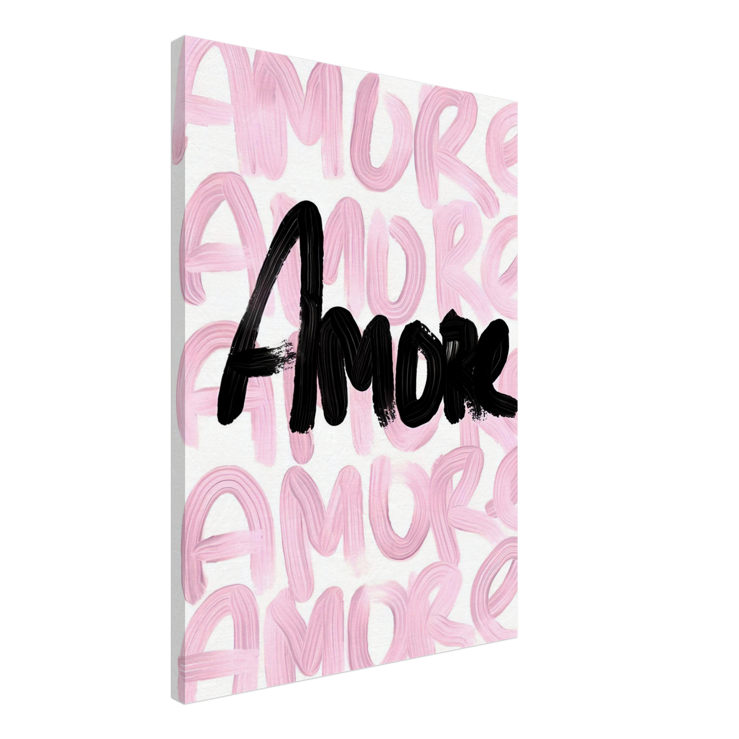 Black and Pink Amore - Print on Canvas