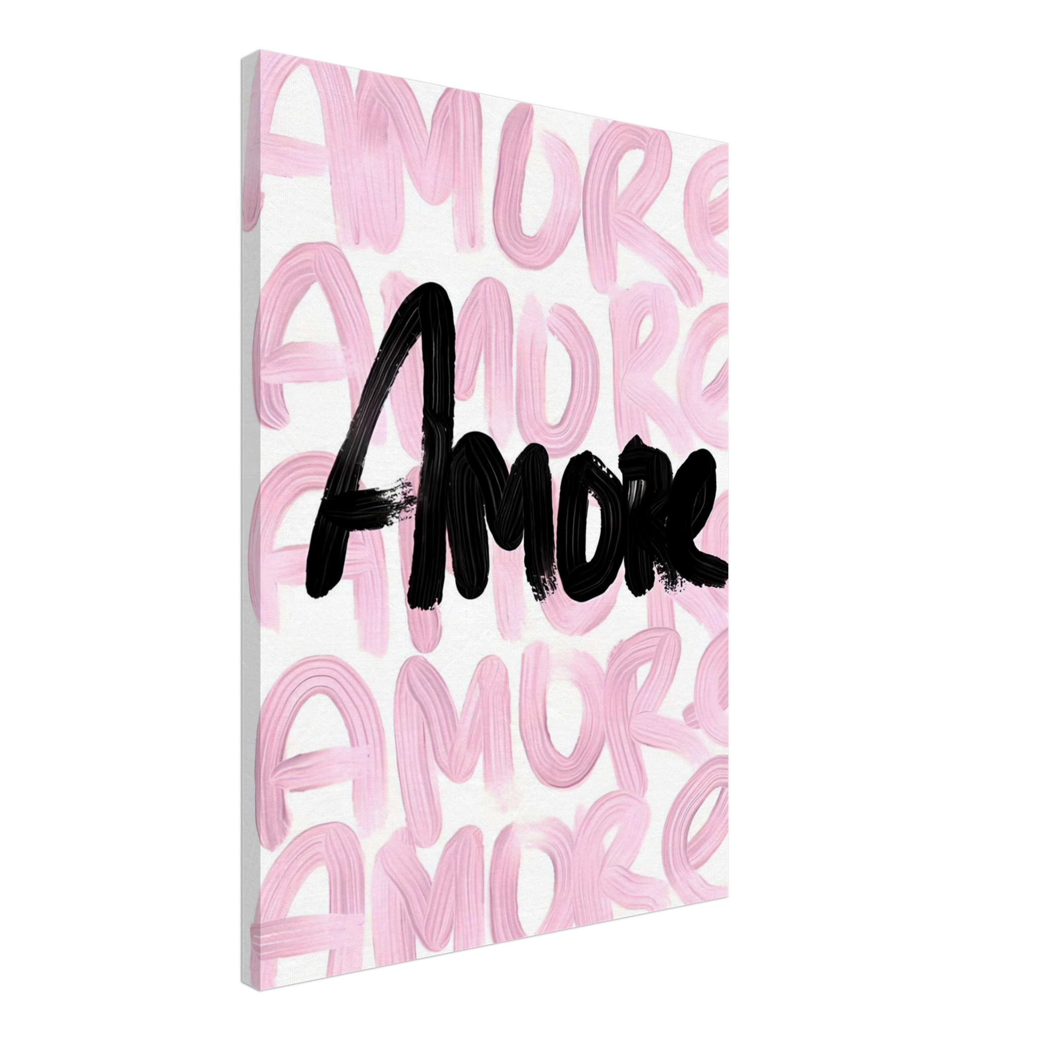 Black and Pink Amore - Print on Canvas